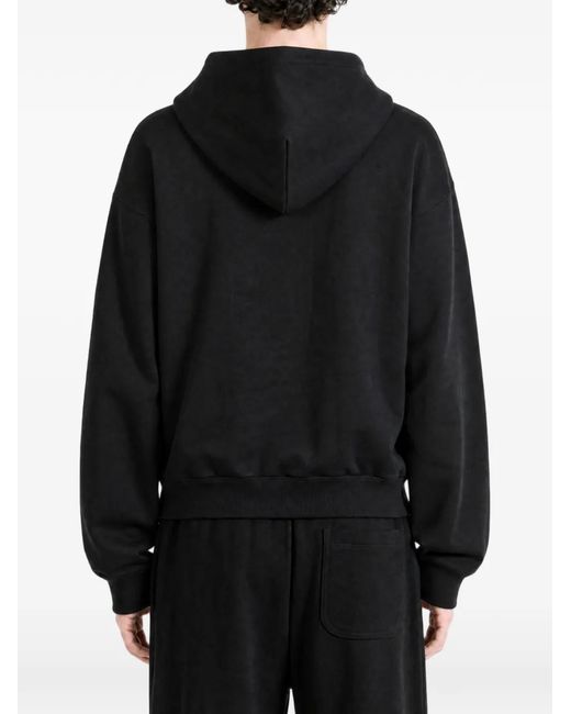 Balenciaga Black The Door Graphic-Print Zip-Up Hoodie for men