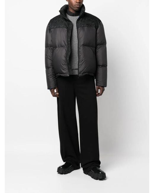 Versace Black Zip-Fastening Padded Jacket for men