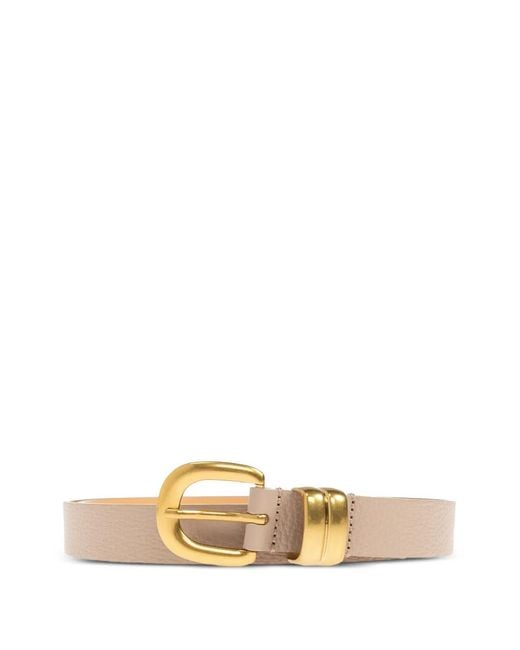 By Malene Birger Metallic Zoilo Pebbled Leather Belt