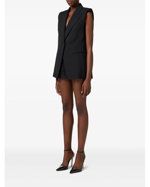 Elisabetta Franchi Black Tailored Sleeveless Blazer
