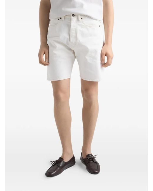 Prada White Old Denim Bermudas for men