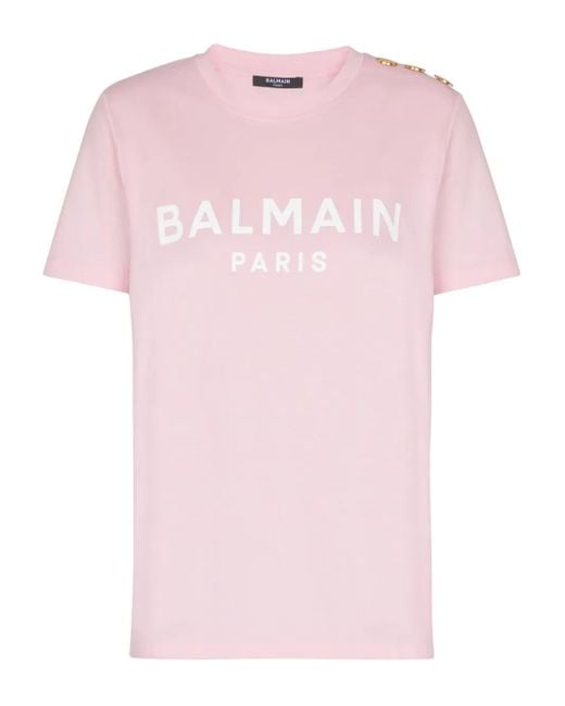 Balmain ロゴ Tシャツ Pink