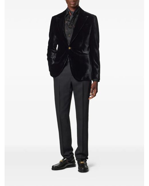 Versace Black Snakeskin-Pattern Shirt for men
