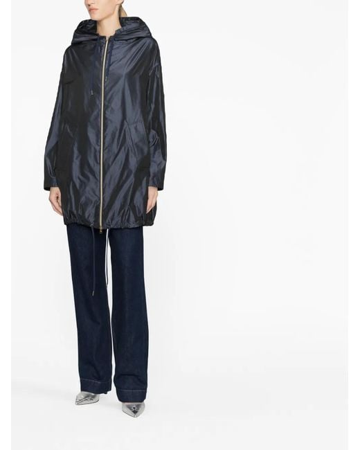 Herno Blue Techno Taffeta Parka Coat