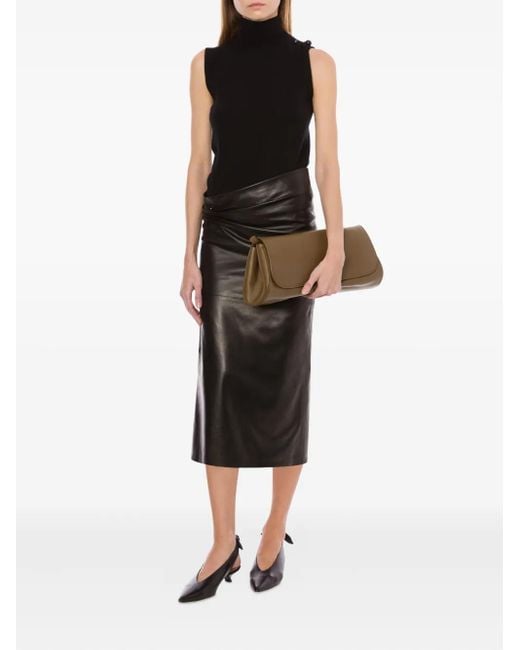 Alberta Ferretti Black Cashmere Top With A Funnel Neck