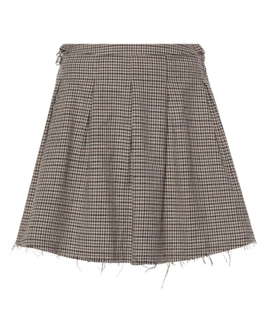 Our Legacy Gray Object Checked Mini Skirt
