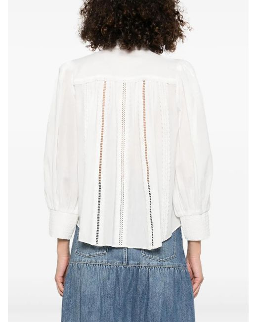 Alice + Olivia White Alice + Olivia Cora Baumwollbluse