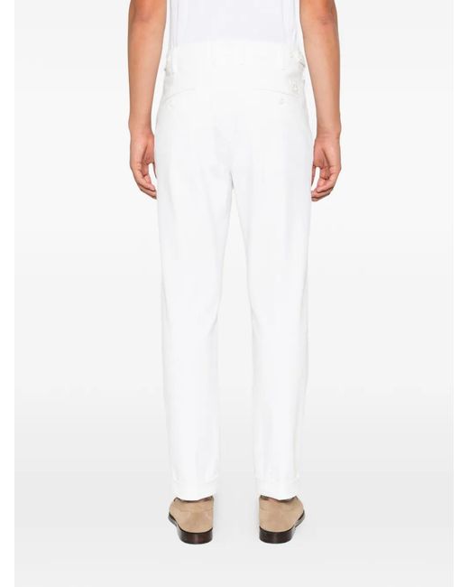 Jacob Cohen White Henry Pressed-Crease Trousers for men