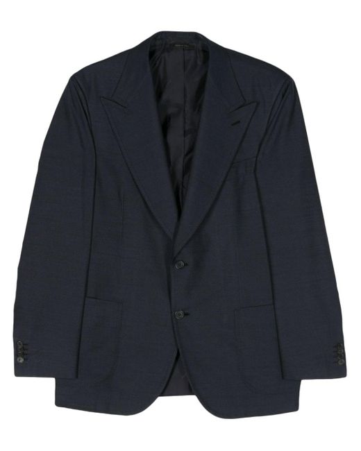 Brioni Blue Interwoven Silk Blazer for men