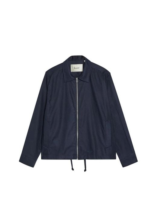 Forét Blue Zip-Up Drawstring Jacket for men