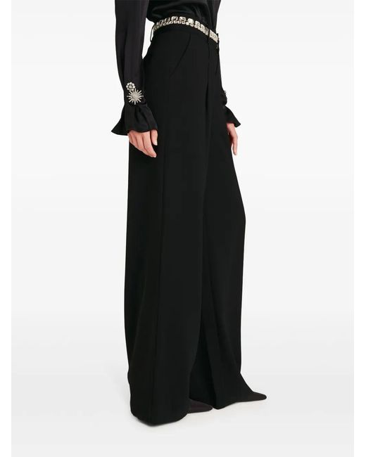 Cinq À Sept Black Rhinestone-Embellished Genna Trousers