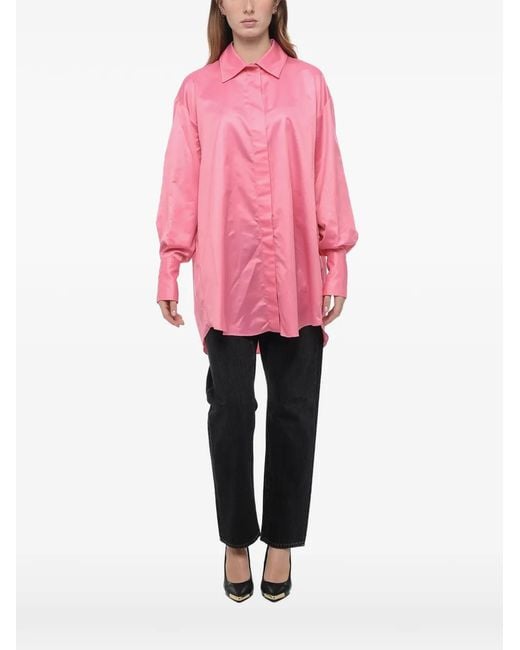 Patou Pink Oversized Asymmetric Shirt