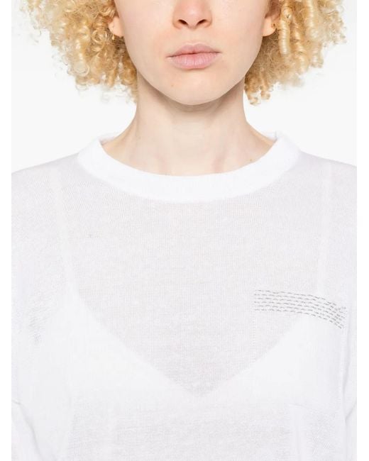 Peserico White Crew-Neck Sweater