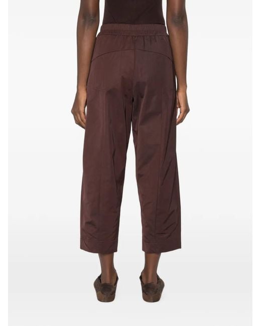 Psophia Purple Elasticated-Waistband Cropped Trousers