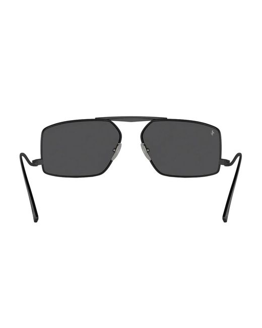Ferrari Gray Geometric-Frame Sunglasses