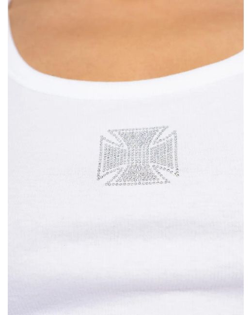 Vetements White Embellished Tank Top