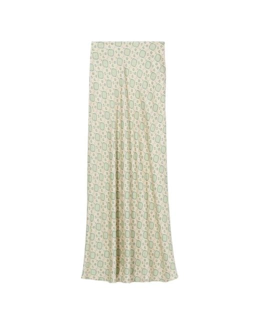 Claudie Pierlot White Geometric-Print Flowy Skirt