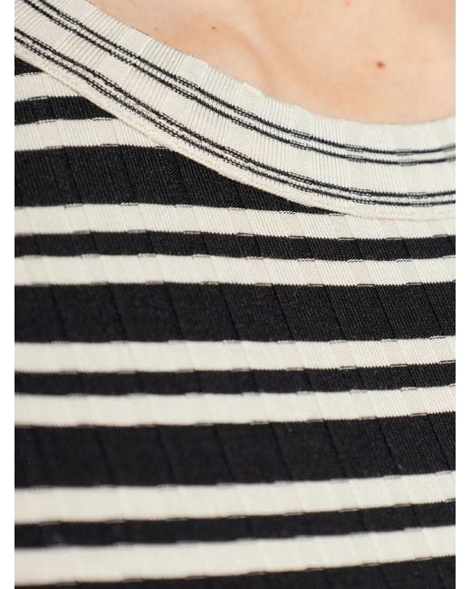 Rag & Bone Black Striped Ribbed T-Shirt