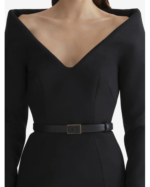 Mugler Black V-Neck Playsuit