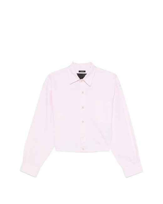 R13 Pink Split-Hem Buttoned Shirt