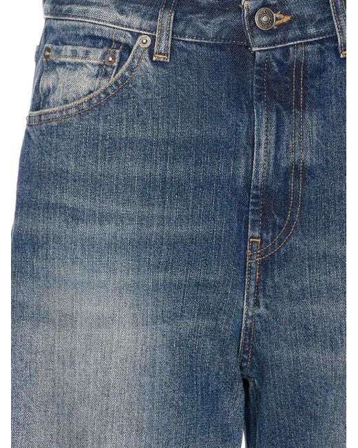 Dondup Blue Five-Pocket Frayed Jeans