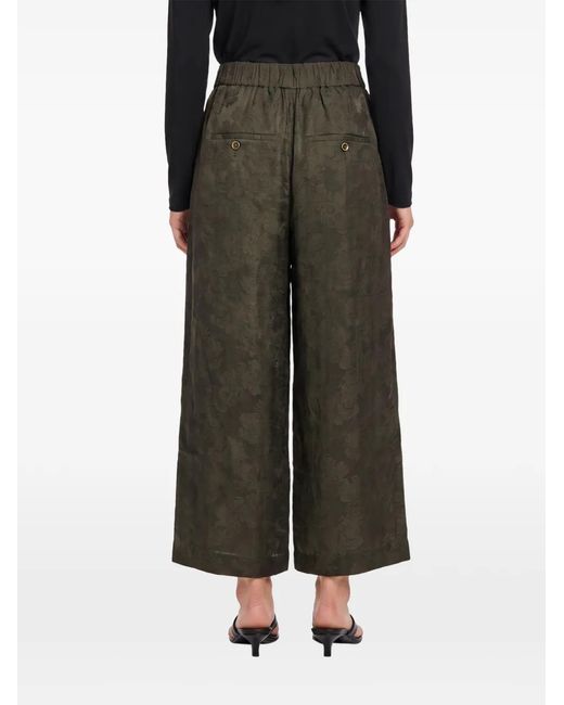 Uma Wang Black Jacquard-Patterned Wide-Leg Trousers