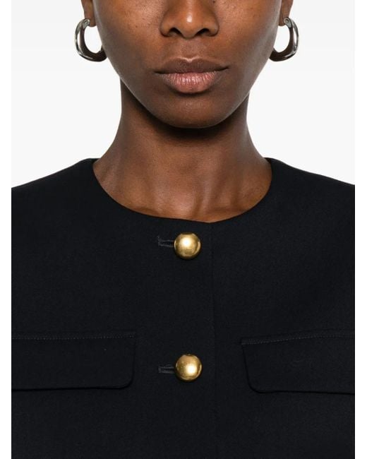 P.A.R.O.S.H. Blue Pocketed Buttoned Waistcoat