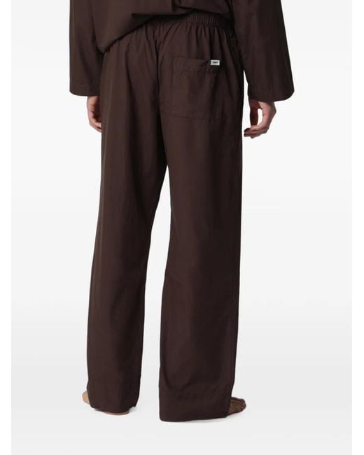 Tekla Black Drawstring-Waistband Pajama Pants for men