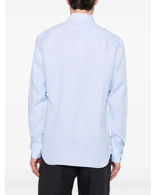 Zegna Blue Linen Shirt for men