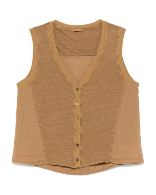 Gilet Con Inserti di Transit in Brown