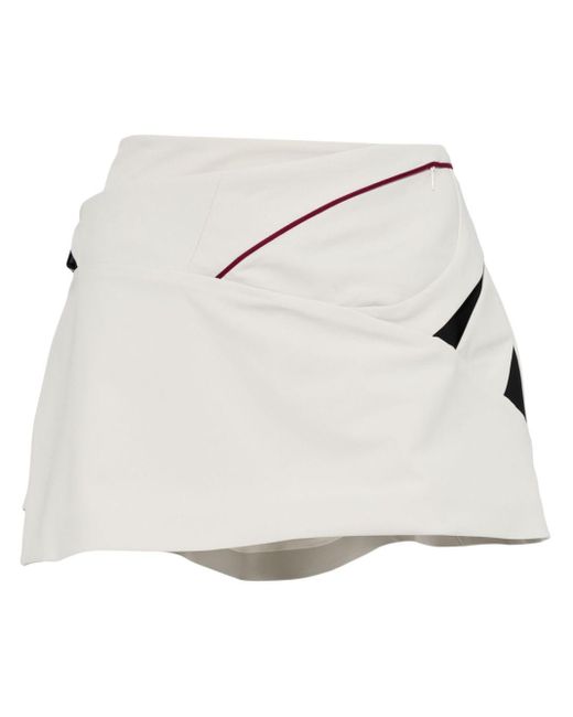 Low-rise layered wrap miniskirt di Hyein Seo in White