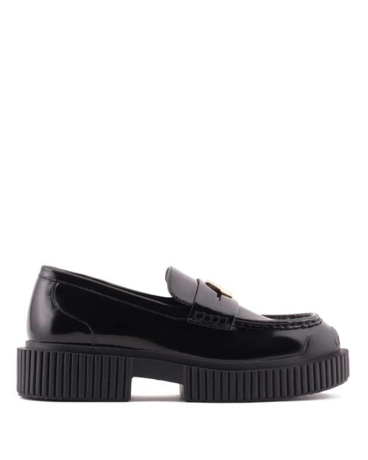ARMANI EXCHANGE Black Patent Leather Loafers