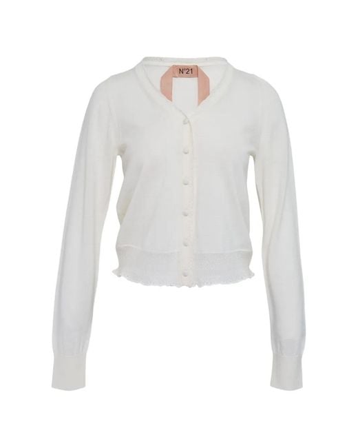 N°21 White V-Neck Cardigan