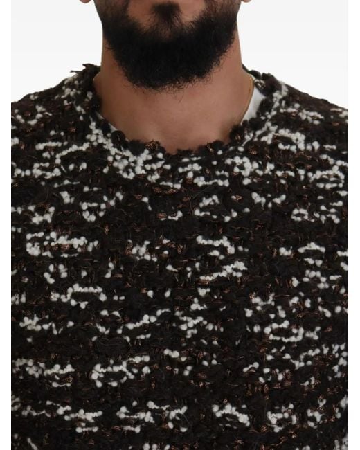 Dolce & Gabbana Black Fatto A Mano Speckled Sweater for men