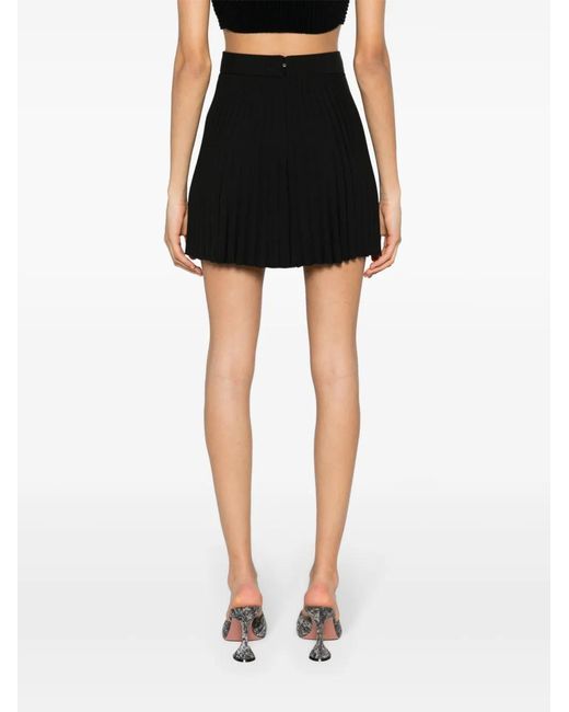 Nissa Black Mid-Rise Pleated Mini Skirt