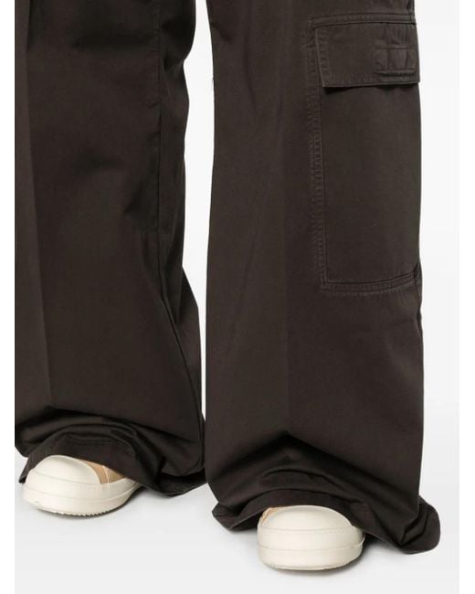 Rick Owens Black Double Cargo Jumbo Belas Trousers for men