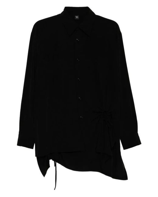 Y's Yohji Yamamoto Black Circle Gathered Blouse