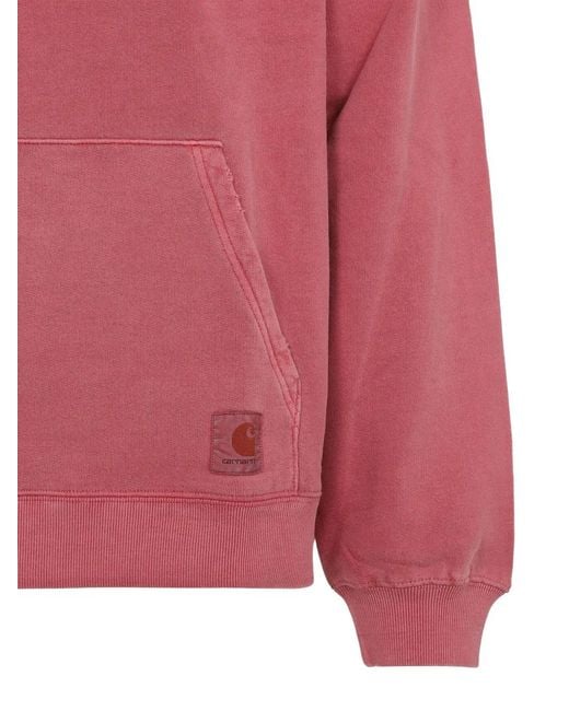 Carhartt Pink Torion Pocket Logo-Patch Sweatshirt for men