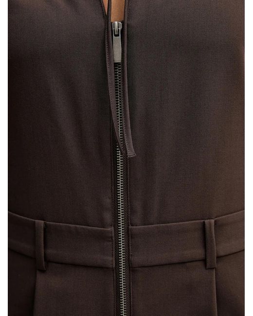 Sisley Brown Tie-Neck Jumpsuit