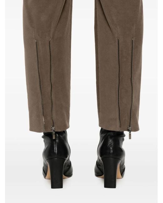 Pantaloni Con Zip di Brunello Cucinelli in Gray