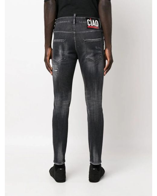 DSquared² Blue Faded Slim Leg Jeans for men