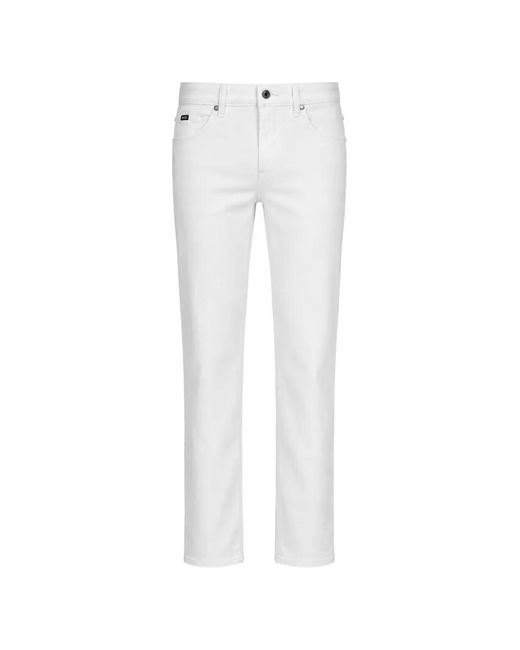 Boss White Logo-Patch Jeans for men