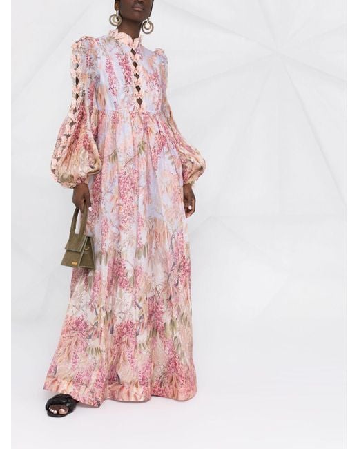 Zimmermann Pink Kleid mit Applikationen