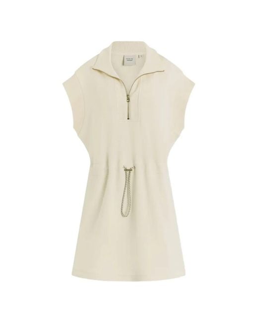 Varley White Avaya Half-Zip Mini Dress