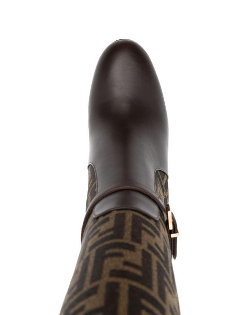 Fendi Black Delfina 110Mm Monogram Knee-High Boots