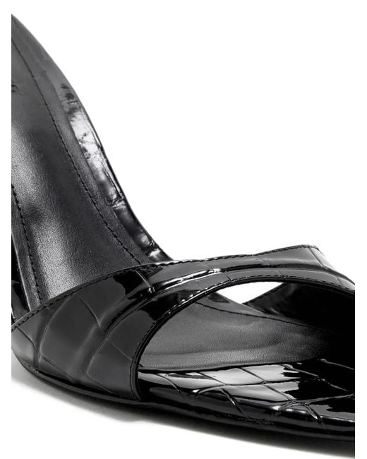 SCHUTZ SHOES Black Elodie Croc-Effect Heeled Sandals