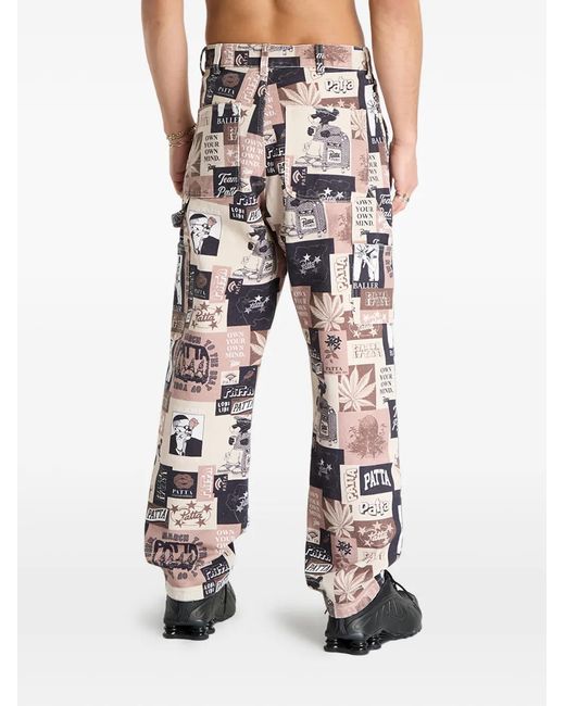 PATTA Natural Collage Trousers for men
