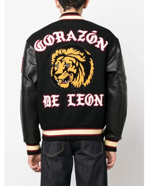 AWAKE NY Black Lion-Patch Sport Jacket for men