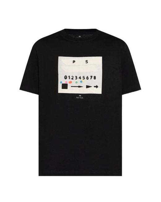 Paul Smith Black Graphic-Print T-Shirt for men
