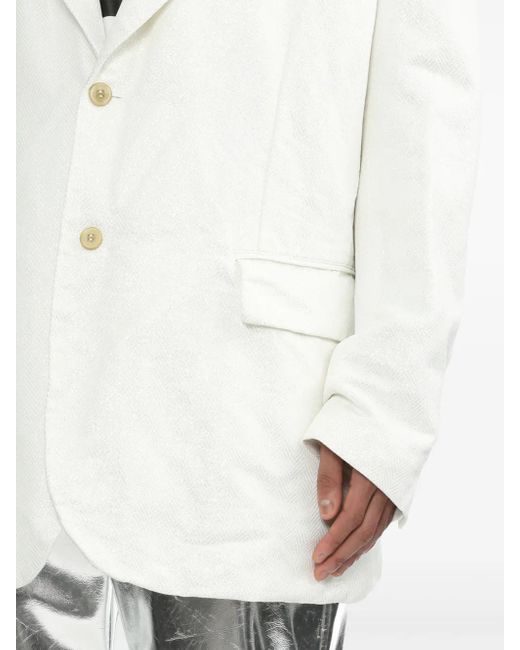 COMME DES GARÇON BLACK White Asymmetrischer Blazer